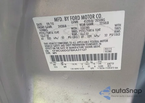 2011 Ford Escape Xlt from USA, damaged, VIN 1FMCU0DG7BKA31127